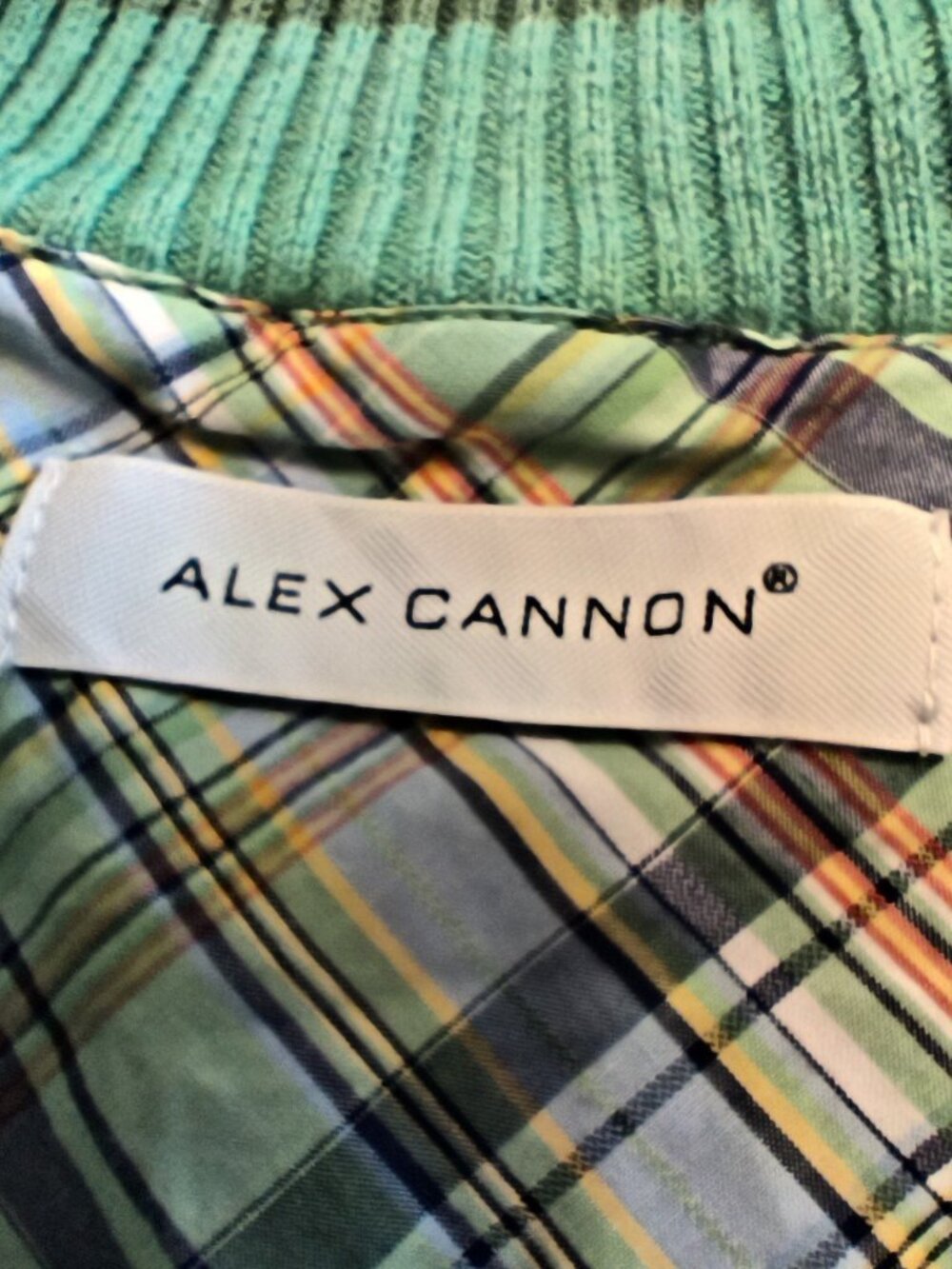 Alex Cannon Sweater Quarter Zip Men Size XL Lemon Green 100% Cotton - Picture 10 of 14